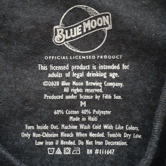 👉*NWT* BLUE MOON BELGIUM WHITE TSHIRT ~SIZE: MEDIUM - Picture 3 of 3